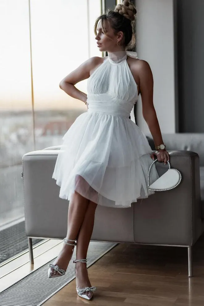 Adalyn White Halter Neck Dress sold by Va Va Voom product image thumbnail 3