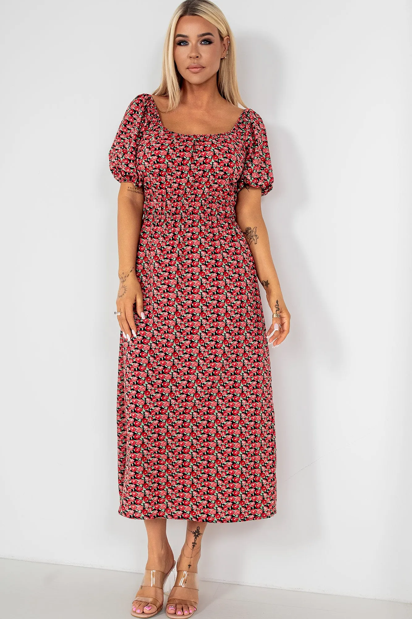 AX Paris Drew Red Floral Dress sold by Va Va Voom product image thumbnail 3