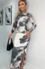 AX Paris Felicity Monochrome Mesh Floral Dress sold by Va Va Voom