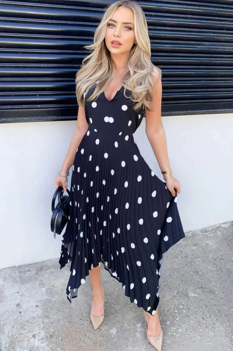AX Paris Orlena Black Polka Dot Dress sold by Va Va Voom