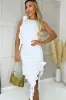 AX Paris Oscar White Frill Corsage Dress sold by Va Va Voom