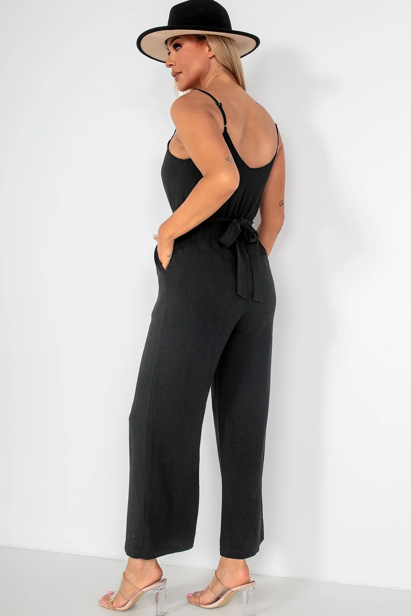 Cathy Black Linen Jumpsuit sold by Vavavoom product image thumbnail 2