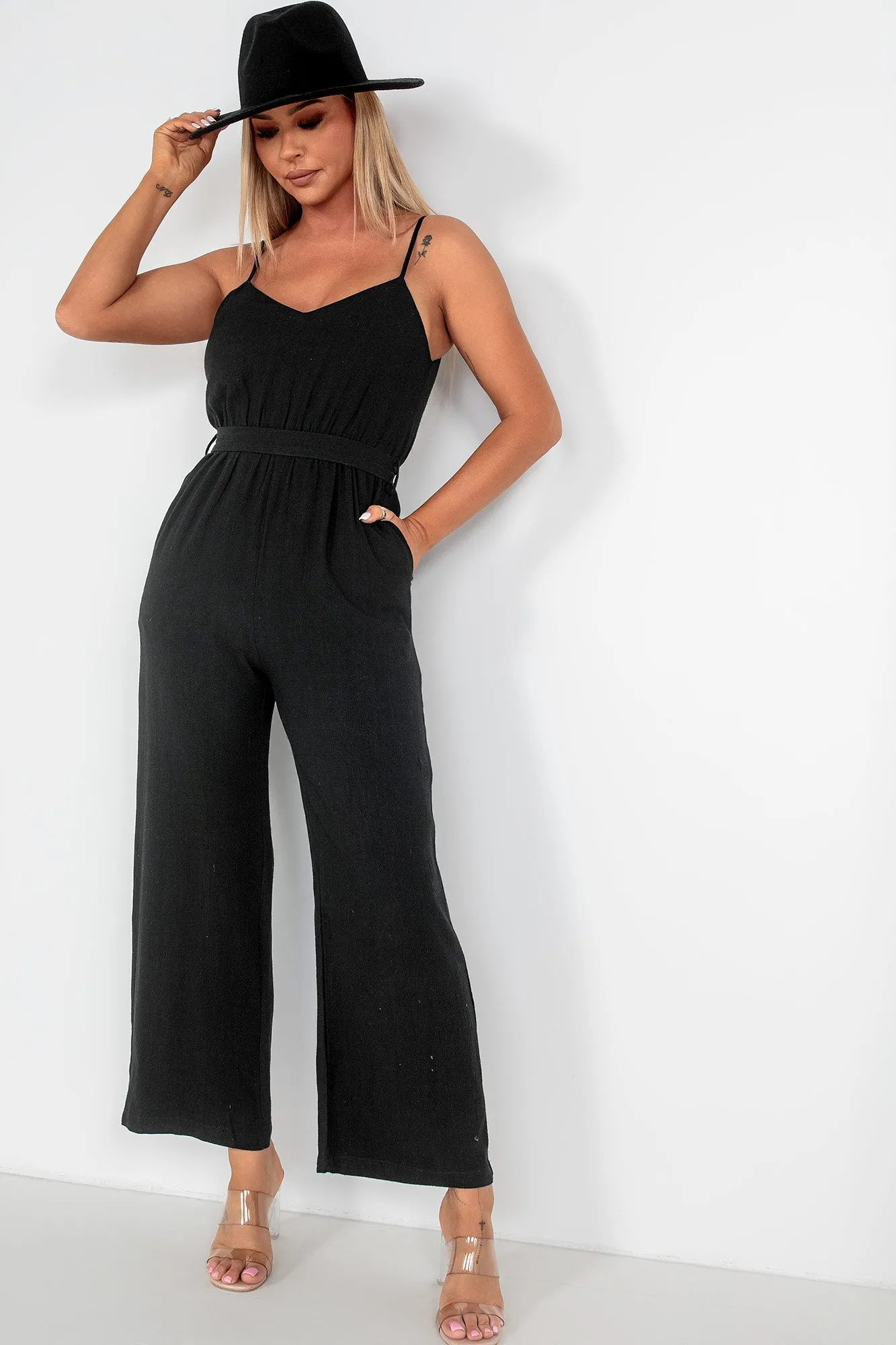 Cathy Black Linen Jumpsuit sold by Vavavoom product image thumbnail 3