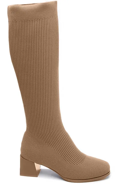 Tessa Taupe Knit Knee High Boots sold by Va Va Voom product image thumbnail 5
