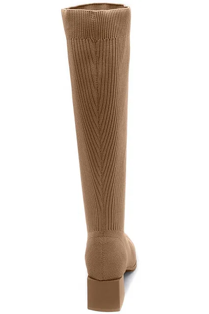 Tessa Taupe Knit Knee High Boots sold by Va Va Voom product image thumbnail 4