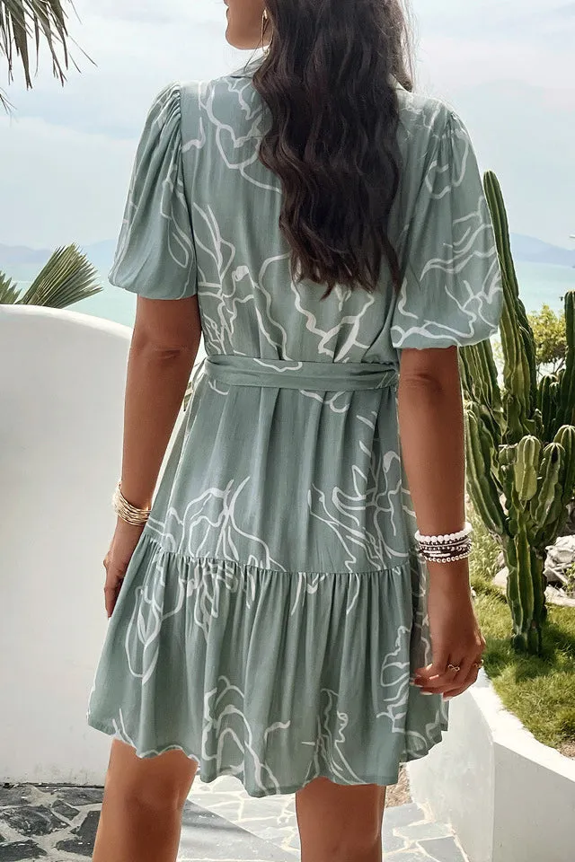 Lila Sage Print Shirt Dress sold by Va Va Voom product image thumbnail 2