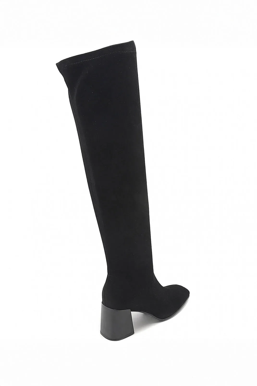 Halley Black Suedette Knee High Boots sold by Va Va Voom product image thumbnail 4
