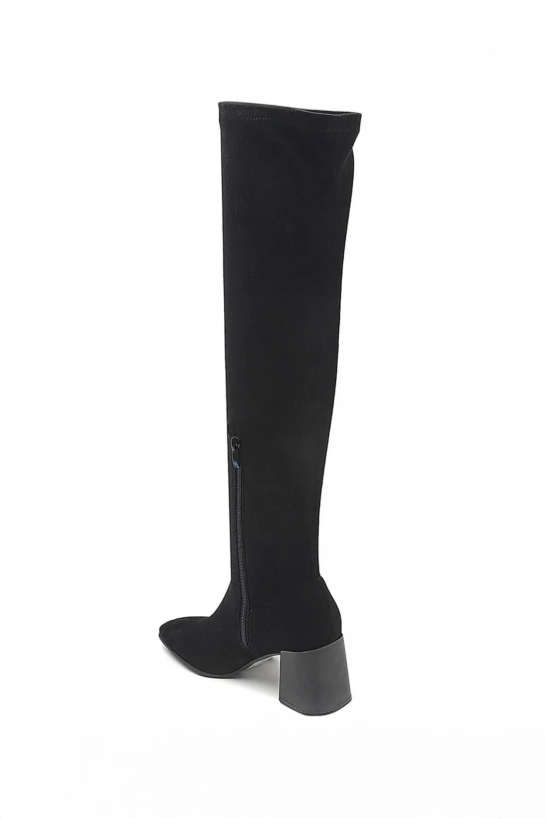 Halley Black Suedette Knee High Boots sold by Va Va Voom product image thumbnail 2