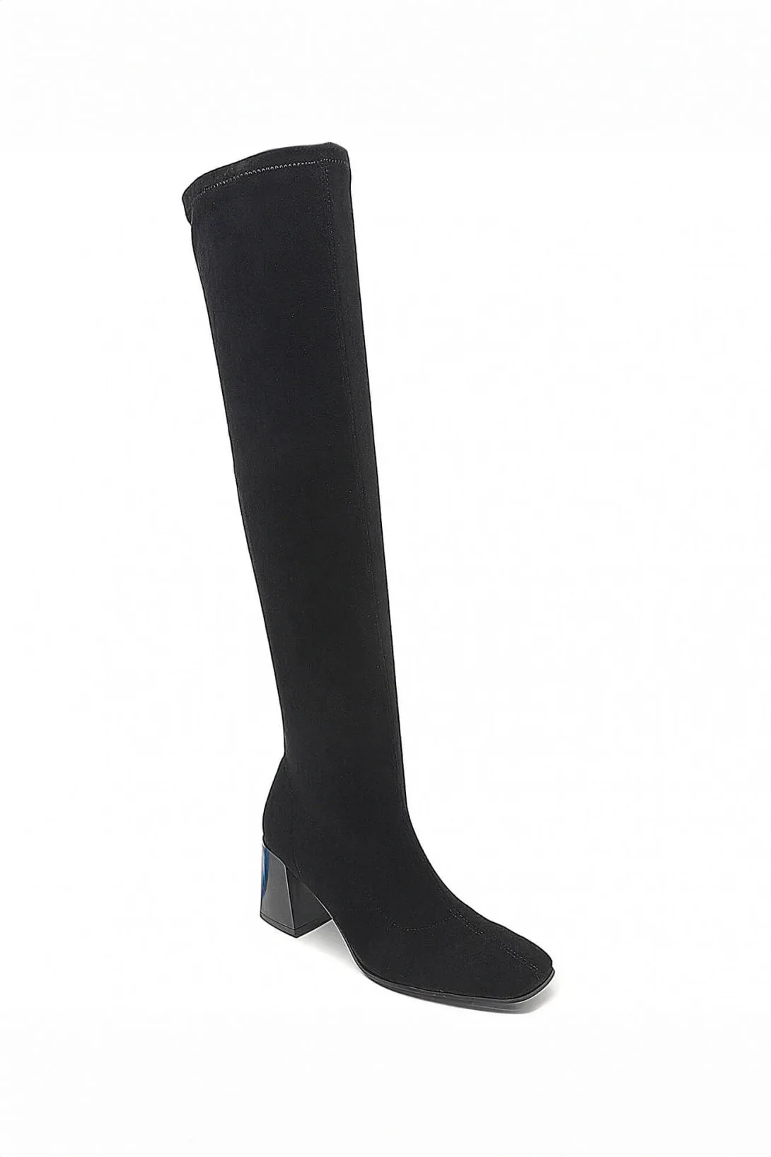 Halley Black Suedette Knee High Boots sold by Va Va Voom product image thumbnail 3