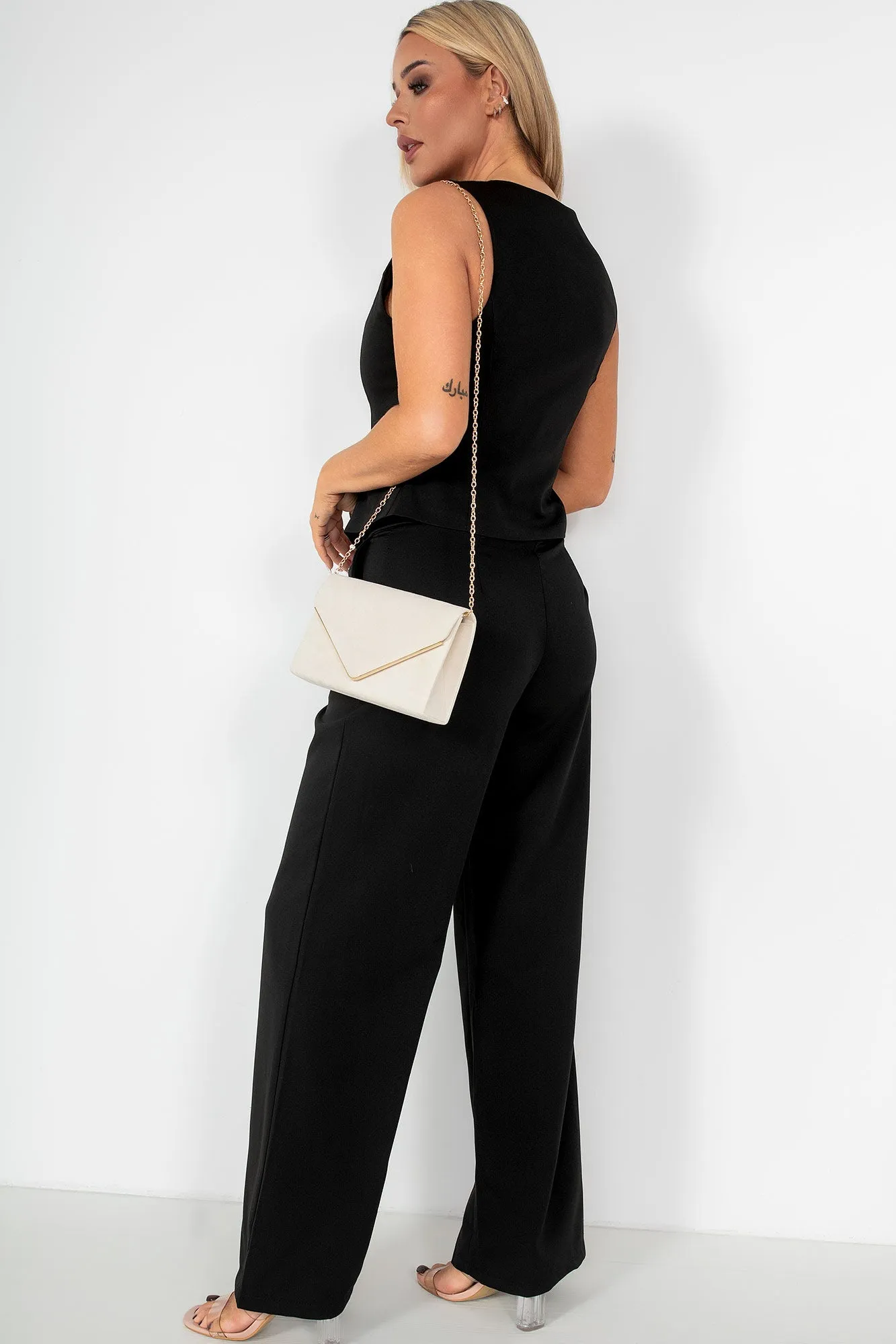 Calista Black Paperbag Trousers sold by Va Va Voom product image thumbnail 2