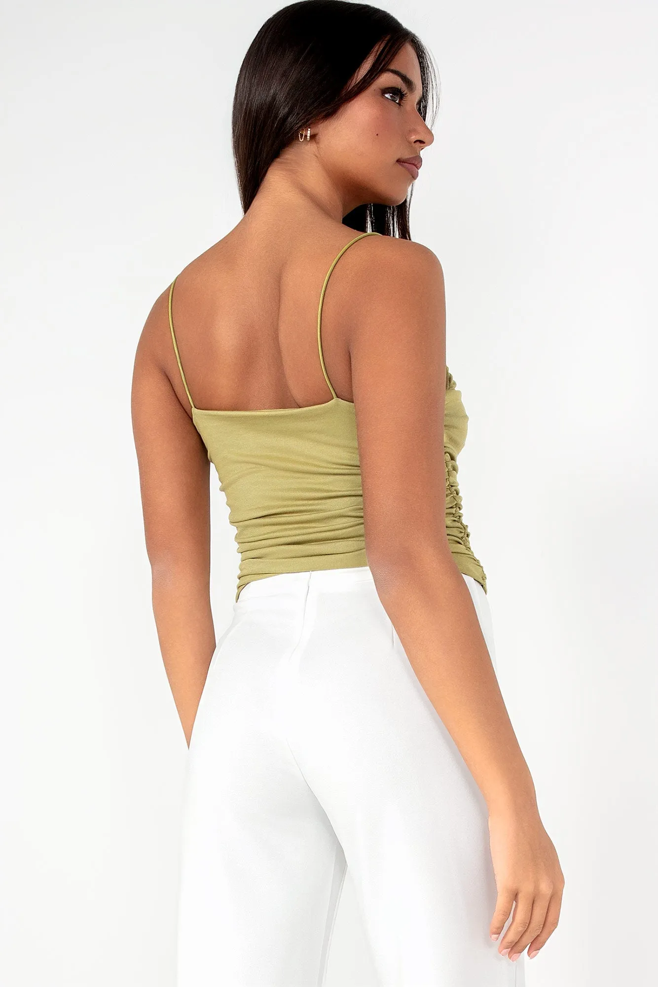 Tara Olive Cami Top sold by Va Va Voom product image thumbnail 2