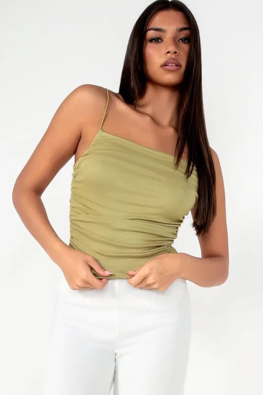 Tara Olive Cami Top sold by Va Va Voom