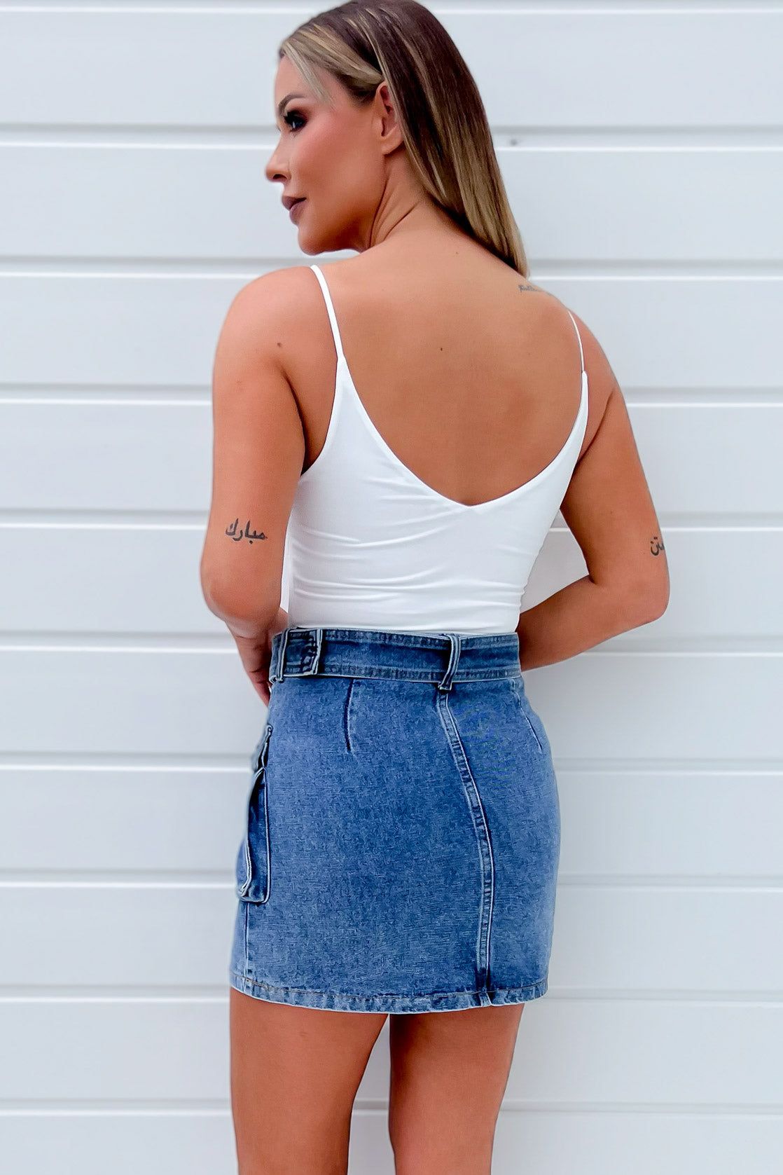 Rebecca White V Neck Bodysuit sold by Va Va Voom product image thumbnail 2