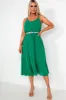 Keeley Green Chiffon Pleated Dress sold by Va Va Voom