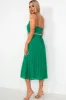 Keeley Green Chiffon Pleated Dress sold by Va Va Voom
