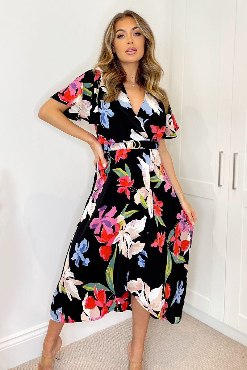AX Paris Winnie Multi Floral Wrap Dress sold by Va Va Voom