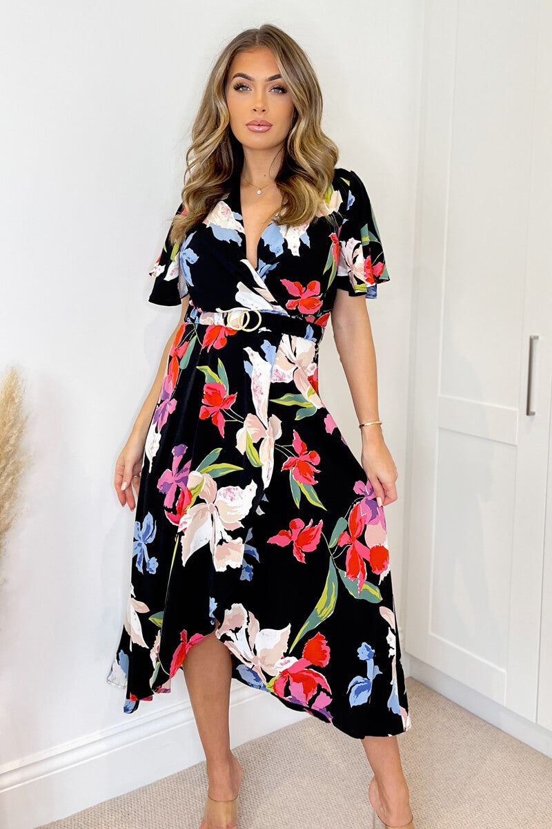 AX Paris Winnie Multi Floral Wrap Dress sold by Va Va Voom product image thumbnail 4