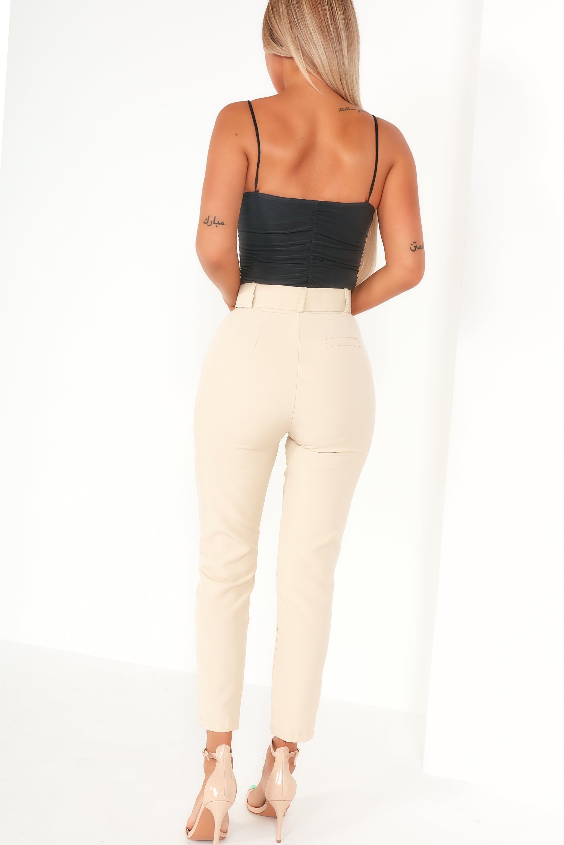 Maura Stone Belted Cigarette Trousers sold by Va Va Voom product image thumbnail 2