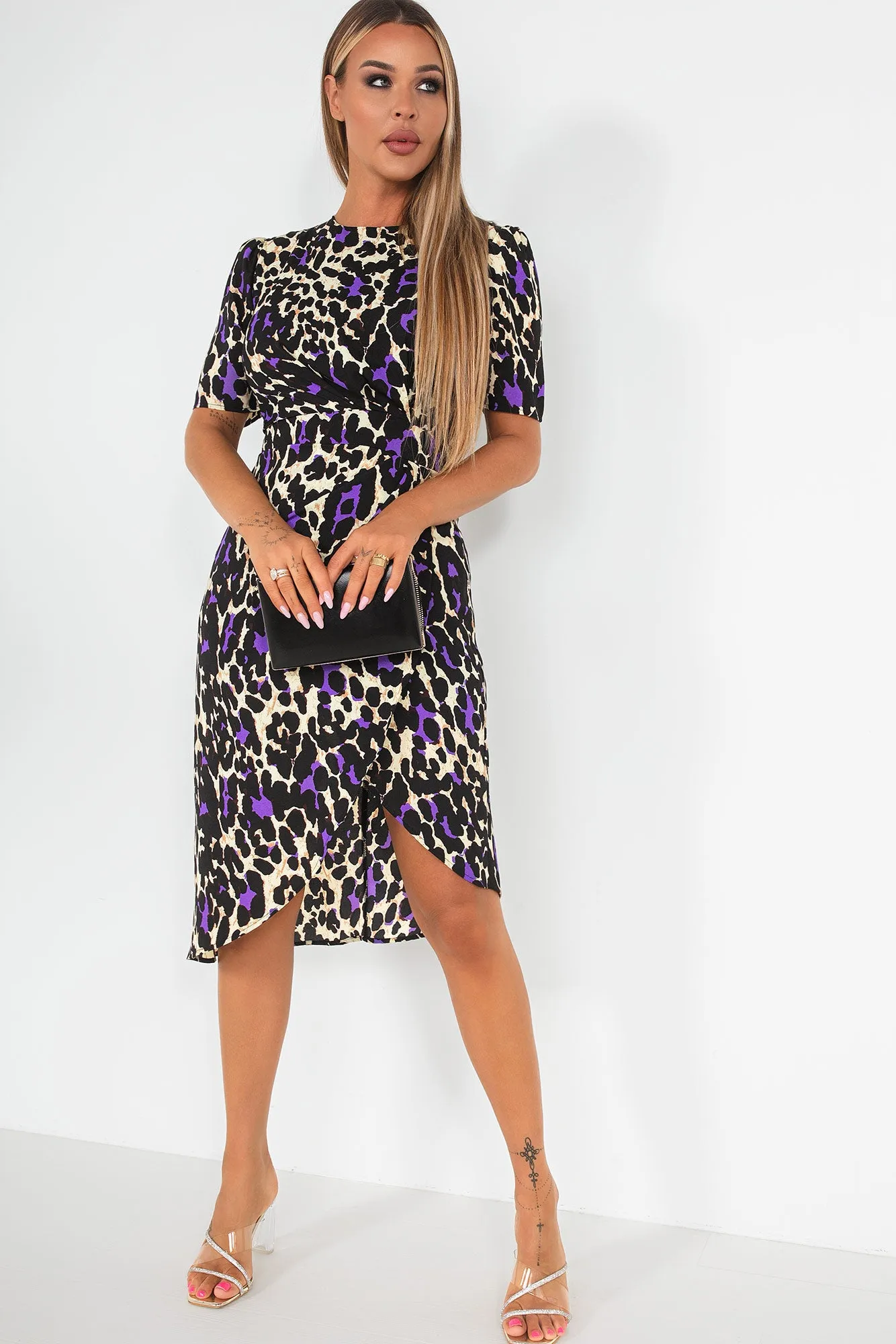 Girl In Mind Nadia Purple Animal Print Dress | Parallel Girl In Mind Nadia Purple Animal Print Dress | Parallel