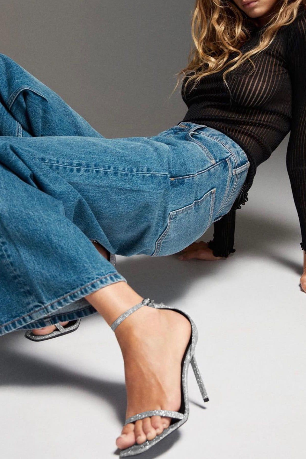 Doris Silver Glitter Barely There Heels sold by Va Va Voom product image thumbnail 2