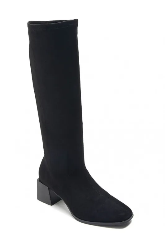 Shoila Black Suedette Boots sold by Va Va Voom