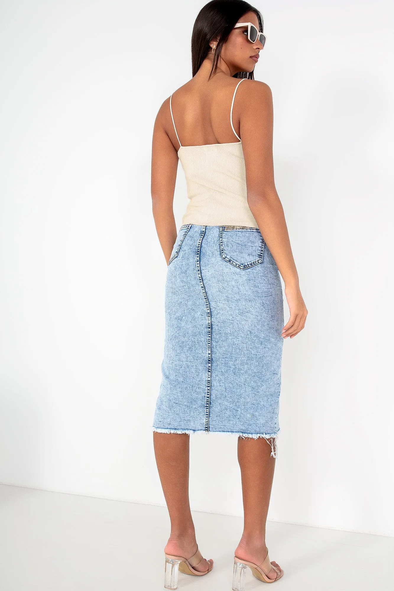 Kenzie Cream Ribbed Knit Cami Top sold by Va Va Voom product image thumbnail 2