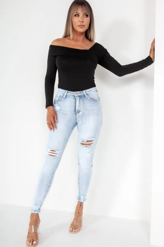 Hazel Light Blue Push Up Jeans sold by Va Va Voom