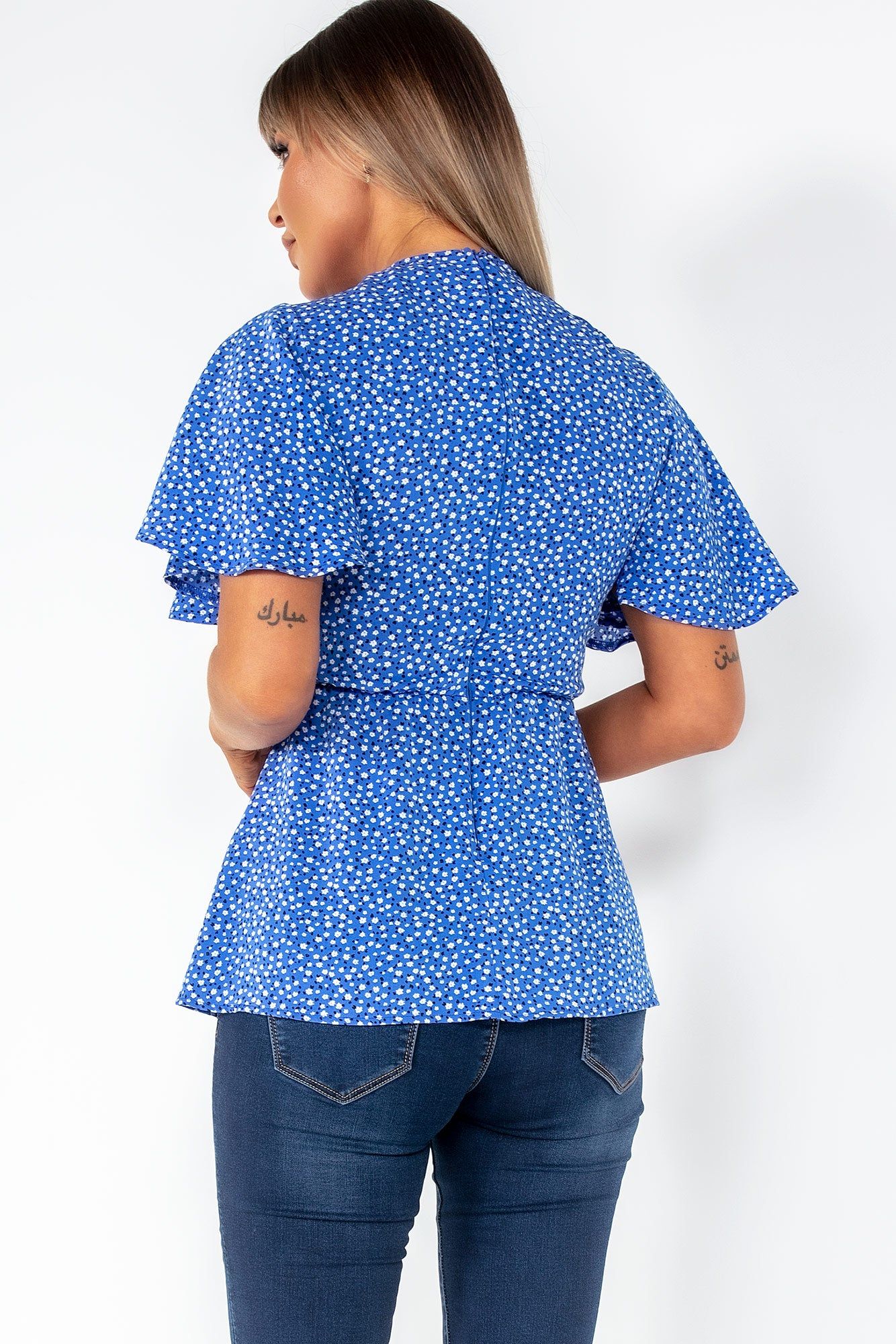 AX Paris Poppy Blue Ditsy Print Top sold by Va Va Voom product image thumbnail 2