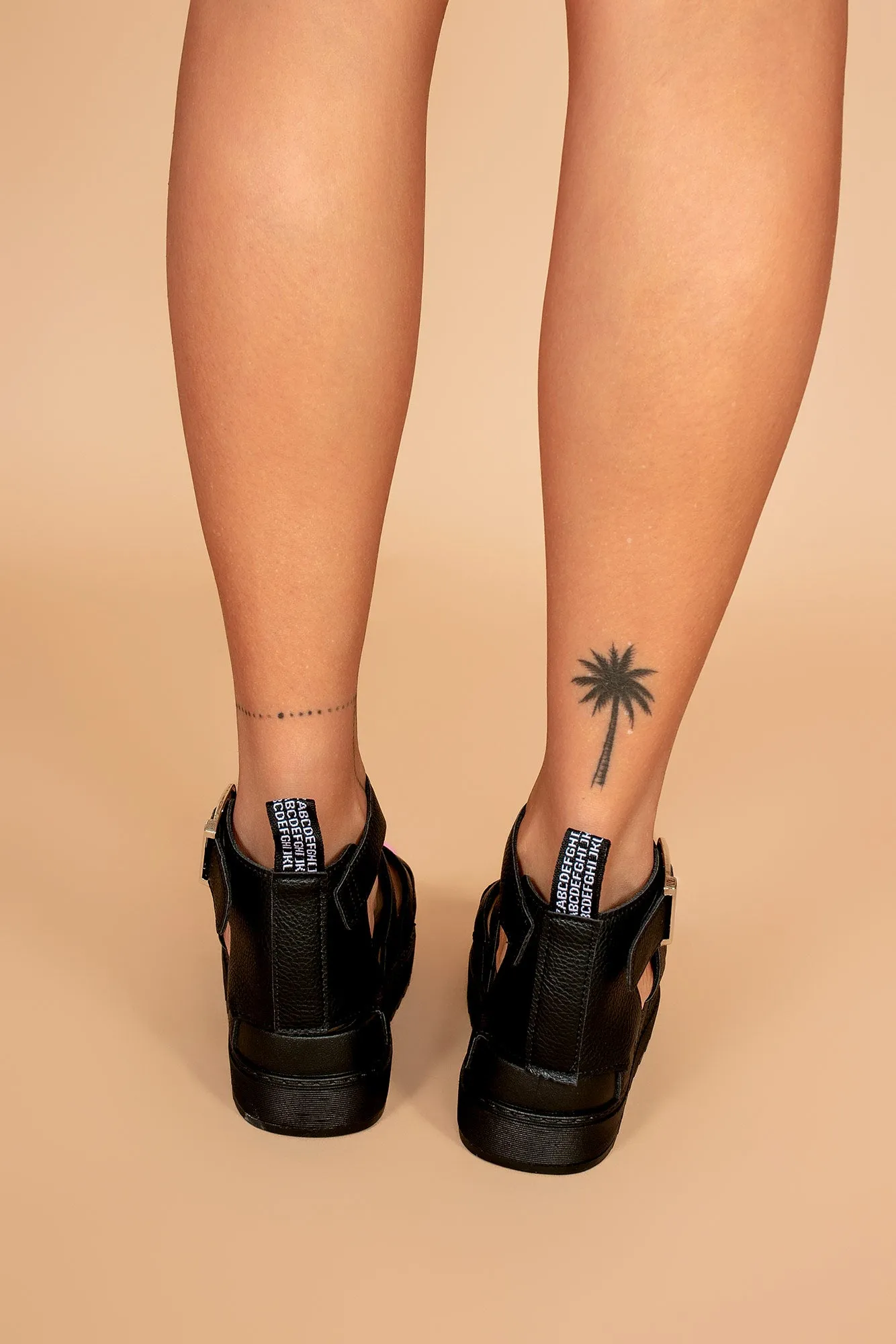 Esther Black Faux Leather Gladiator Sandals sold by Va Va Voom product image thumbnail 2