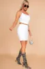 Gemma White Slinky Cut Out Dress sold by Va Va Voom