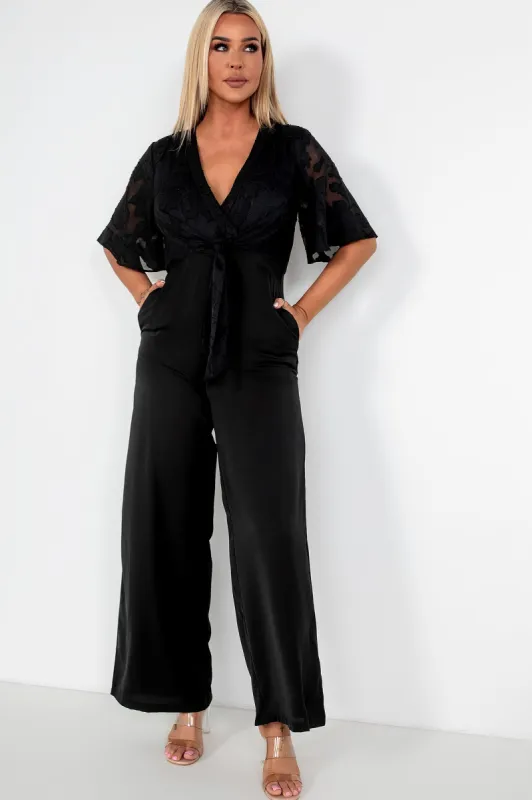 Girl In Mind Viola Black Jumpsuit sold by Va Va Voom