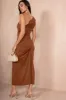 AX Paris Audrey Coffee One Shoulder Dress sold by Va Va Voom