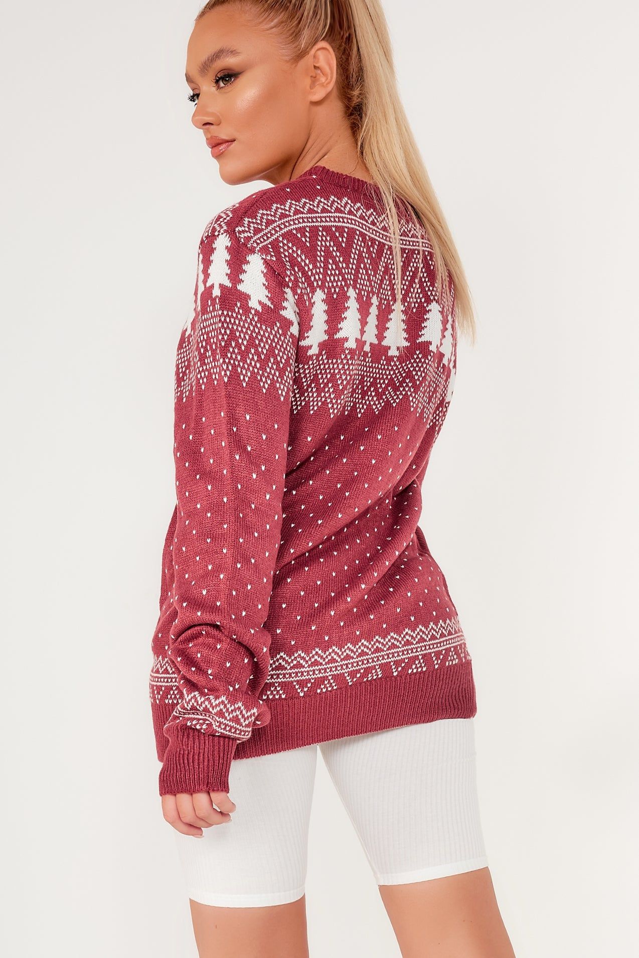 Jingle Burgundy Knit Christmas Jumper sold by Va Va Voom product image thumbnail 2