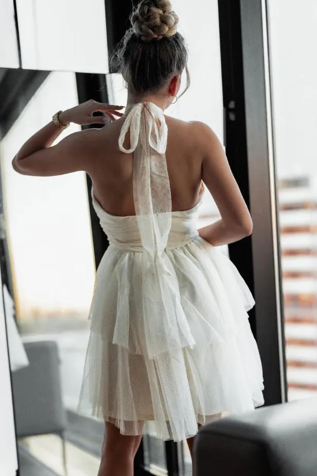 Adalyn Cream Halter Neck Dress sold by Va Va Voom product image thumbnail 3