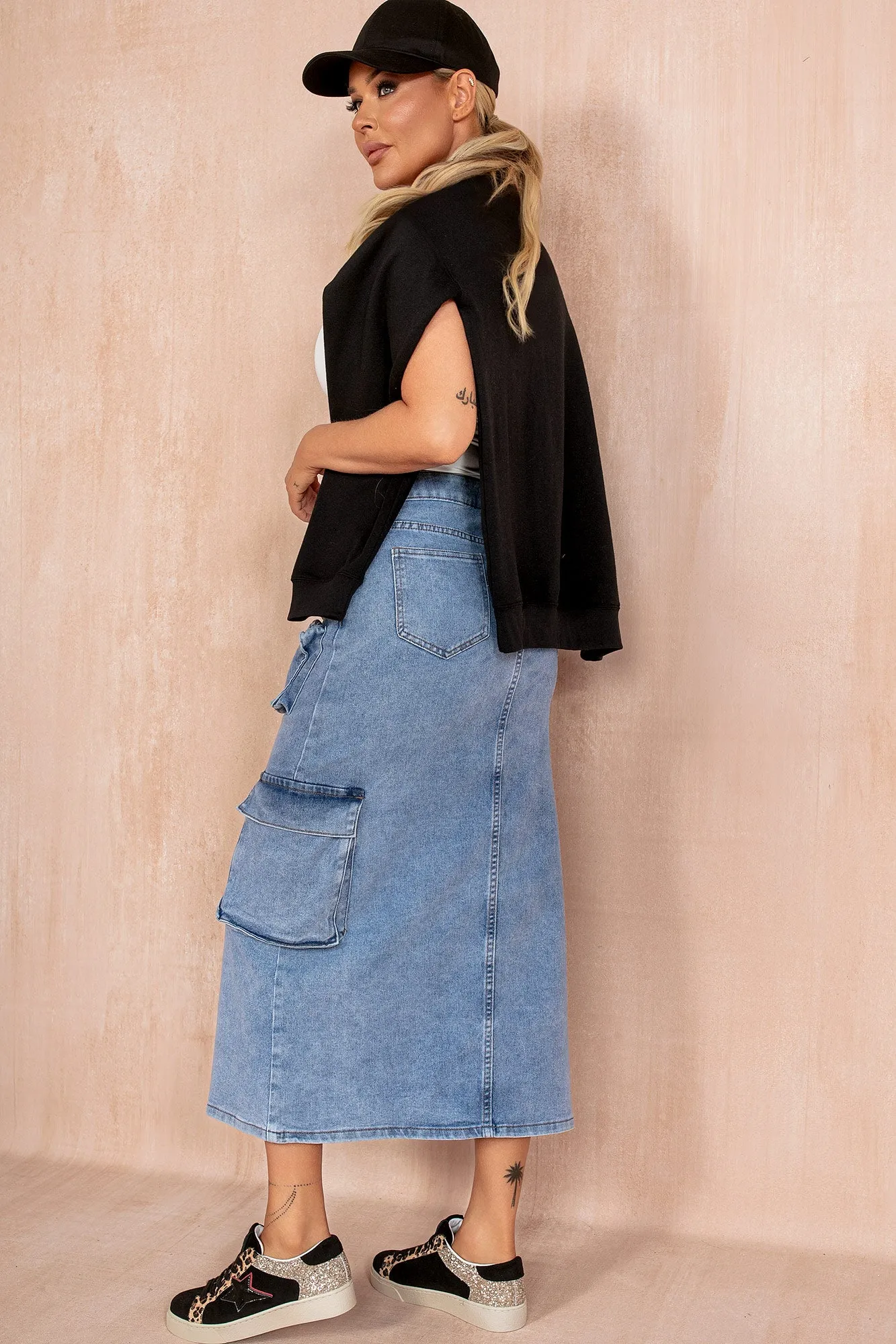 Harley Blue Denim Pocket Detail Skirt sold by Vavavoom product image thumbnail 2
