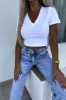 Pandora White Ribbed Top sold by Va Va Voom