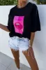 Adrianna Black Lollipop Print T-Shirt sold by Va Va Voom