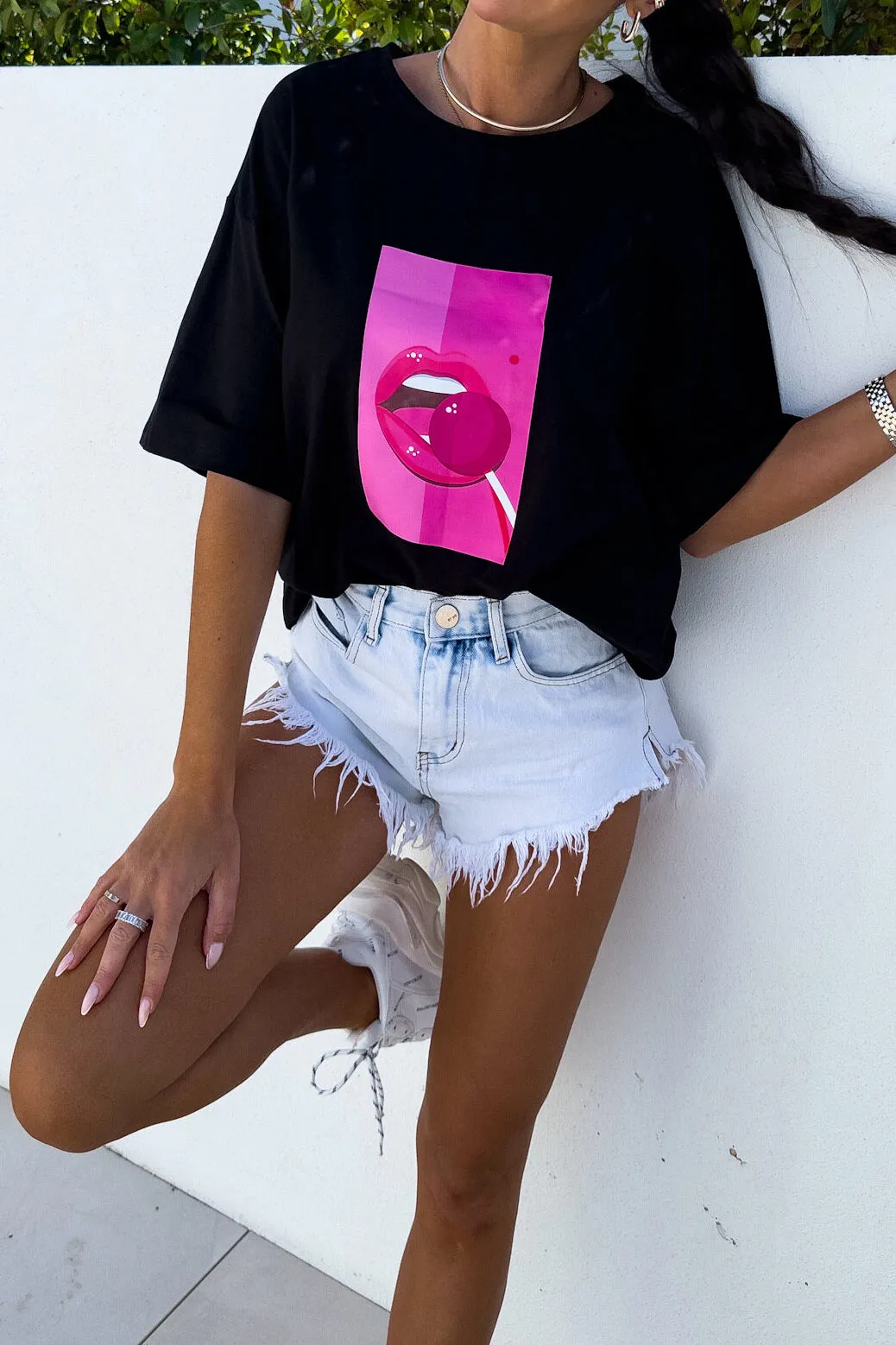 Adrianna Black Lollipop Print T-Shirt sold by Va Va Voom product image thumbnail 5