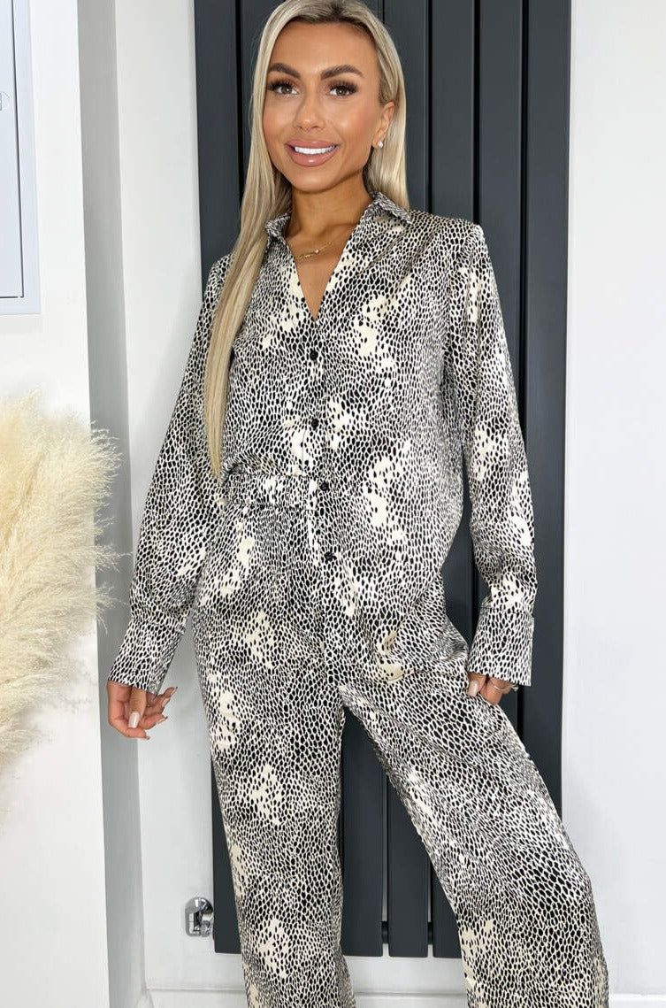 AX Paris Galilea Stone Satin Print Shirt sold by Va Va Voom product image thumbnail 3