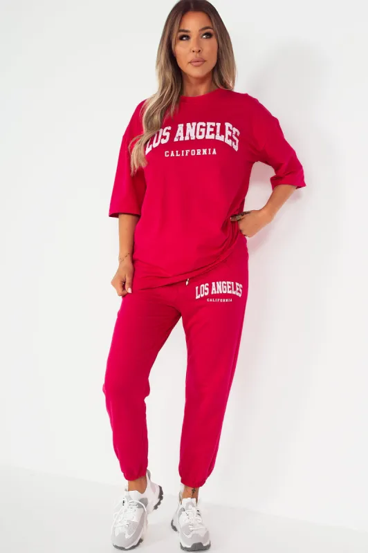 Lorenz Pink 'Los Angeles' Jogger Co Ord sold by Va Va Voom