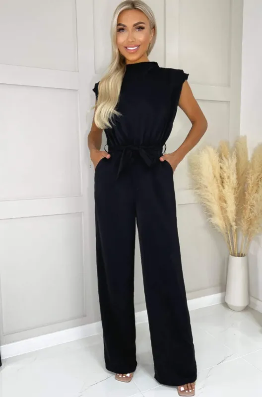 AX Paris Delilah Black Wide Leg Jumpsuit sold by Va Va Voom