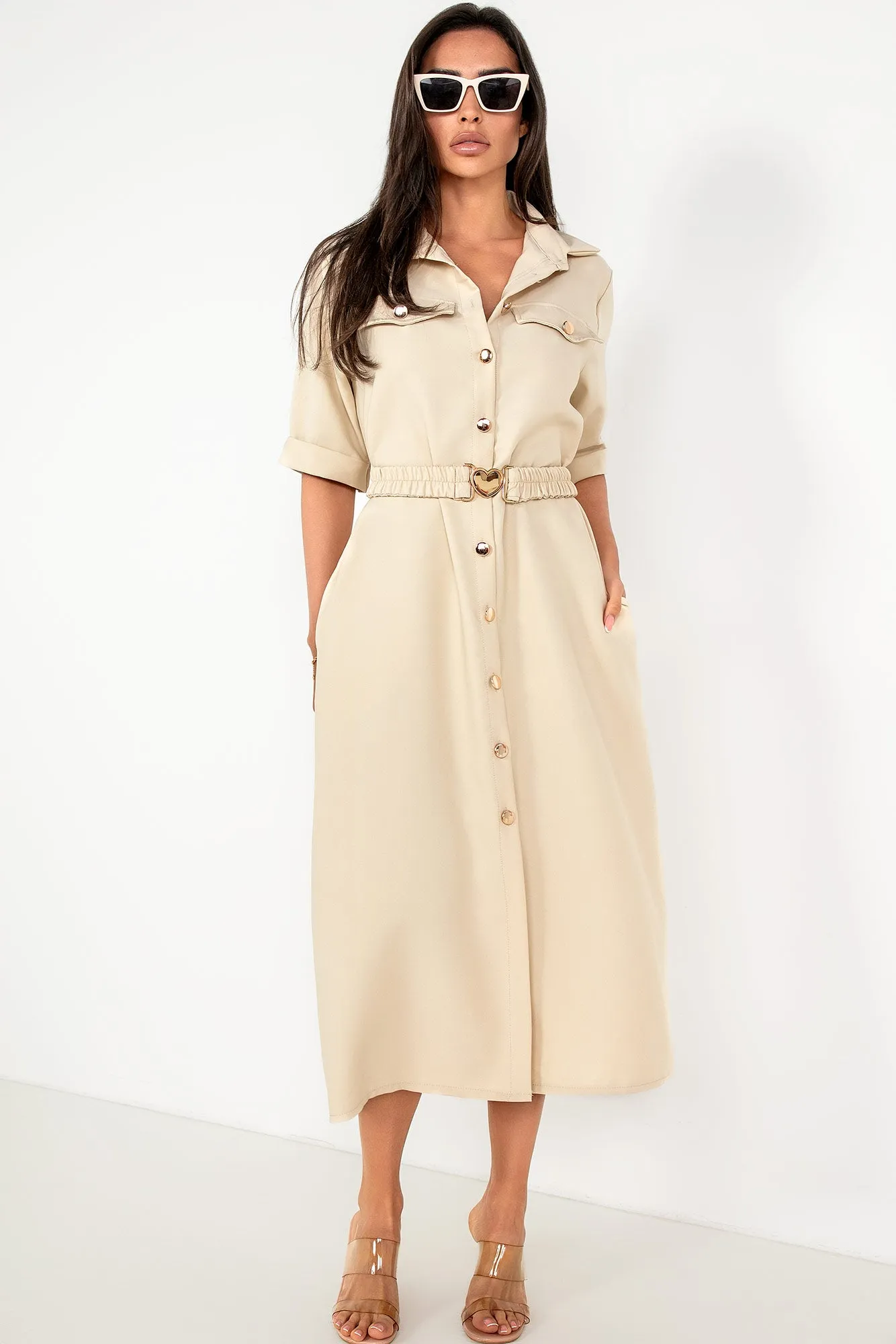 Jayden Stone Belted Shirt Dress sold by Va Va Voom product image thumbnail 3