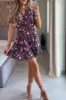 Aubree Purple Floral Dress sold by Va Va Voom