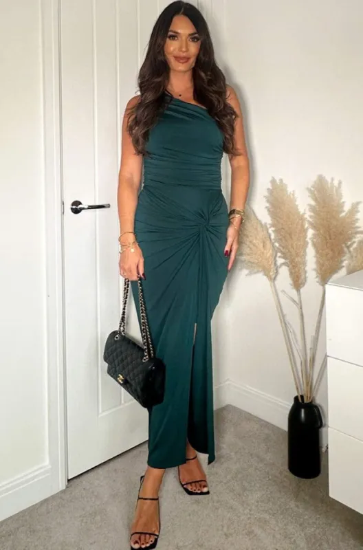 AX Paris Audrey Teal One Shoulder Dress sold by Va Va Voom