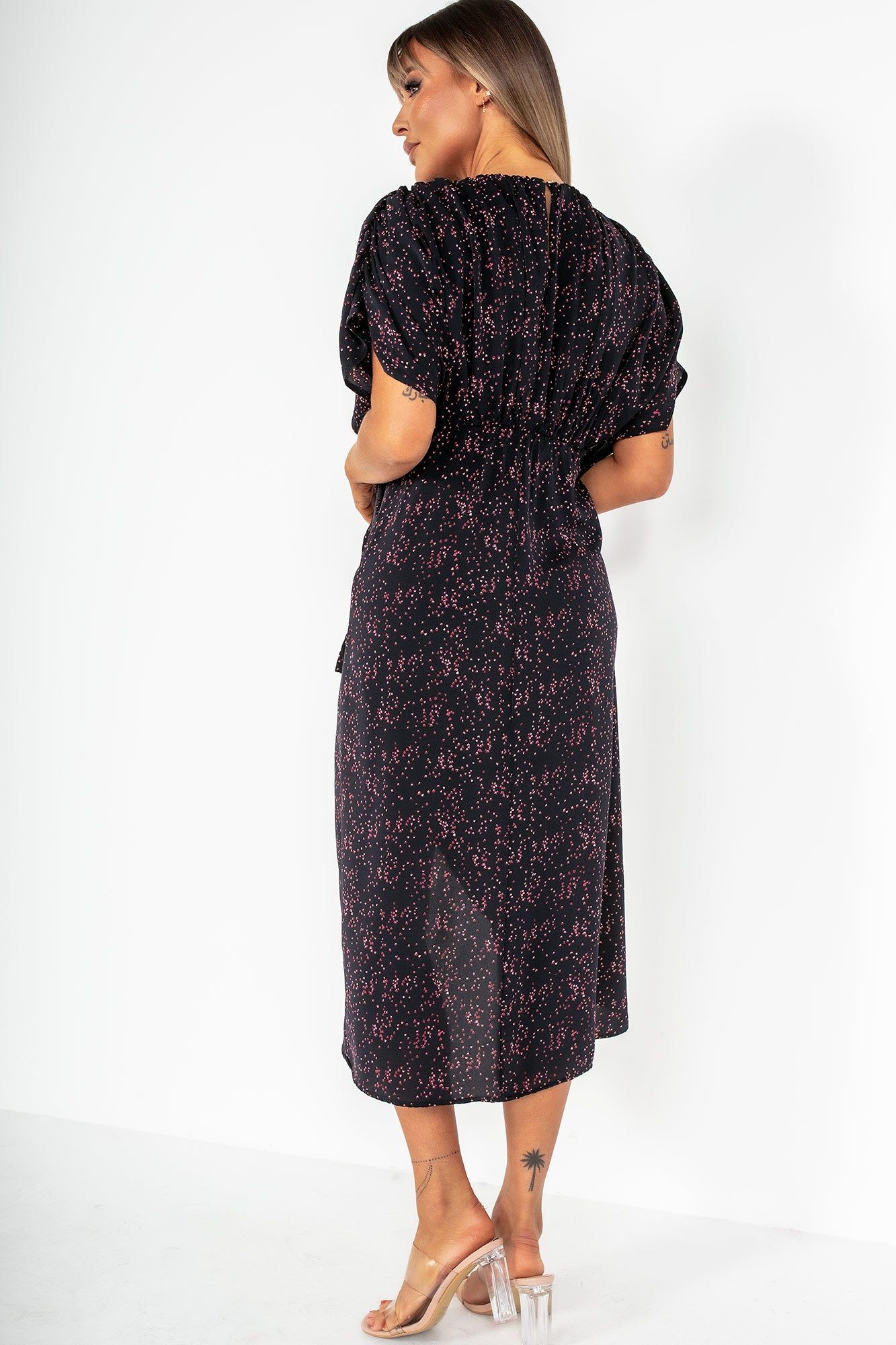 AX Paris Patricia Navy And Pink Printed Dress sold by Va Va Voom product image thumbnail 6