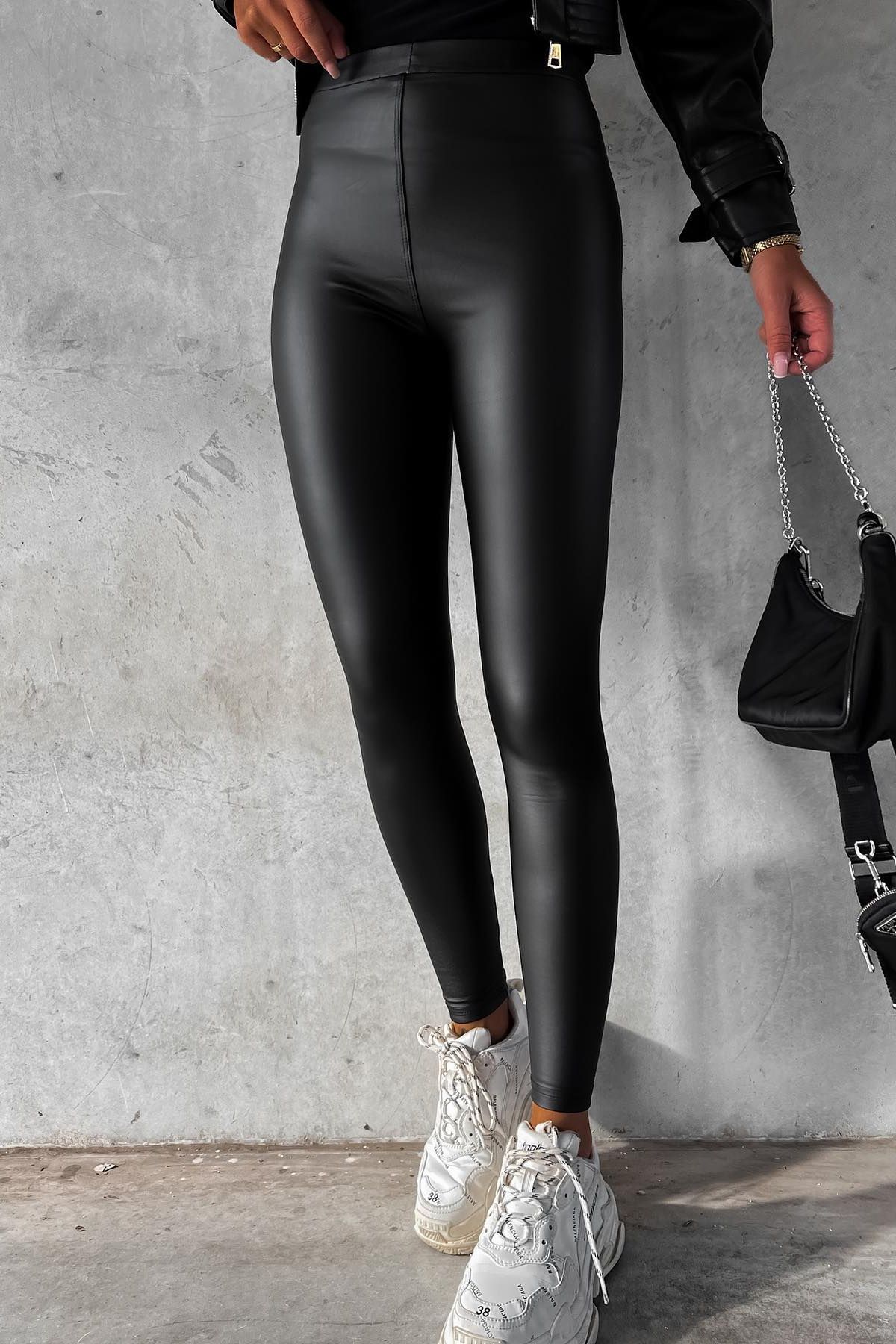 Roselyn Black Faux Leather Leggings sold by Va Va Voom product image thumbnail 2