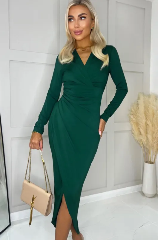 AX Paris Ruby Teal Wrap Dress sold by Va Va Voom