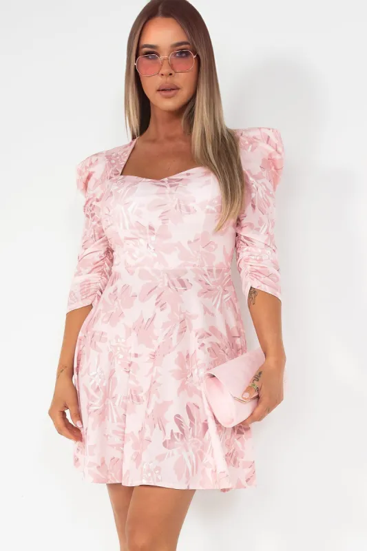 Viera Pale Pink Floral Dress sold by Va Va Voom