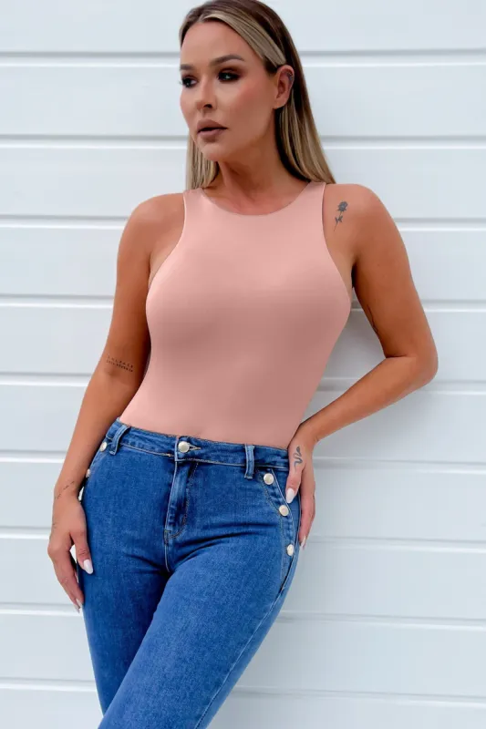 Prim Rose Slinky Sleeveless Bodysuit sold by Va Va Voom