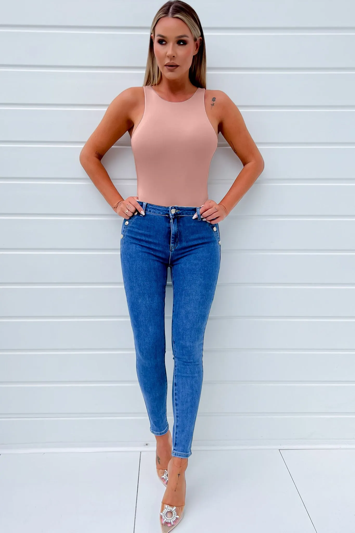 Prim Rose Slinky Sleeveless Bodysuit sold by Va Va Voom product image thumbnail 4